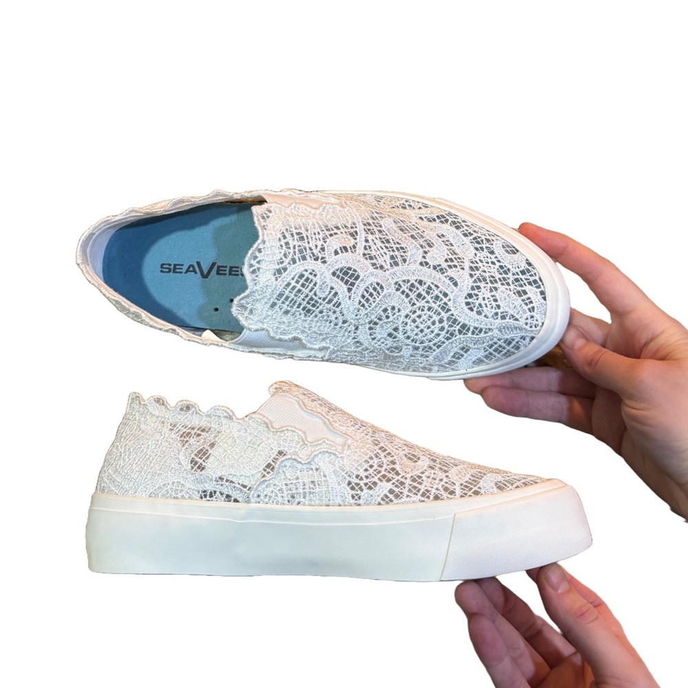 Baja Slip On Platforms with Lace Design